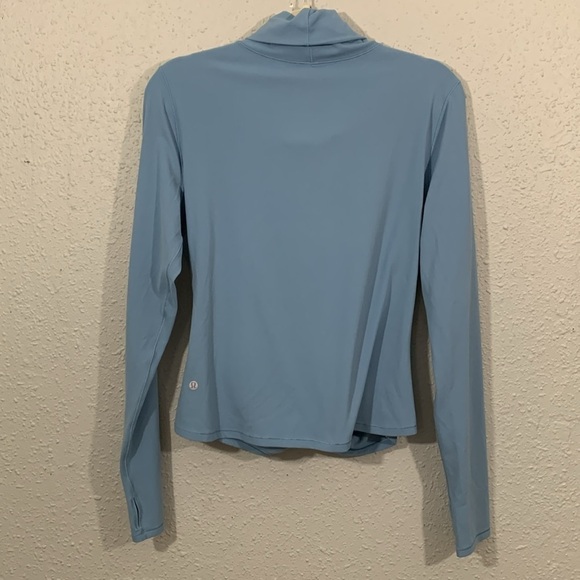 Lululemon Melodic Movement Long Sleeve Cascade Blue Cowl Neck size 12 - Picture 5 of 14